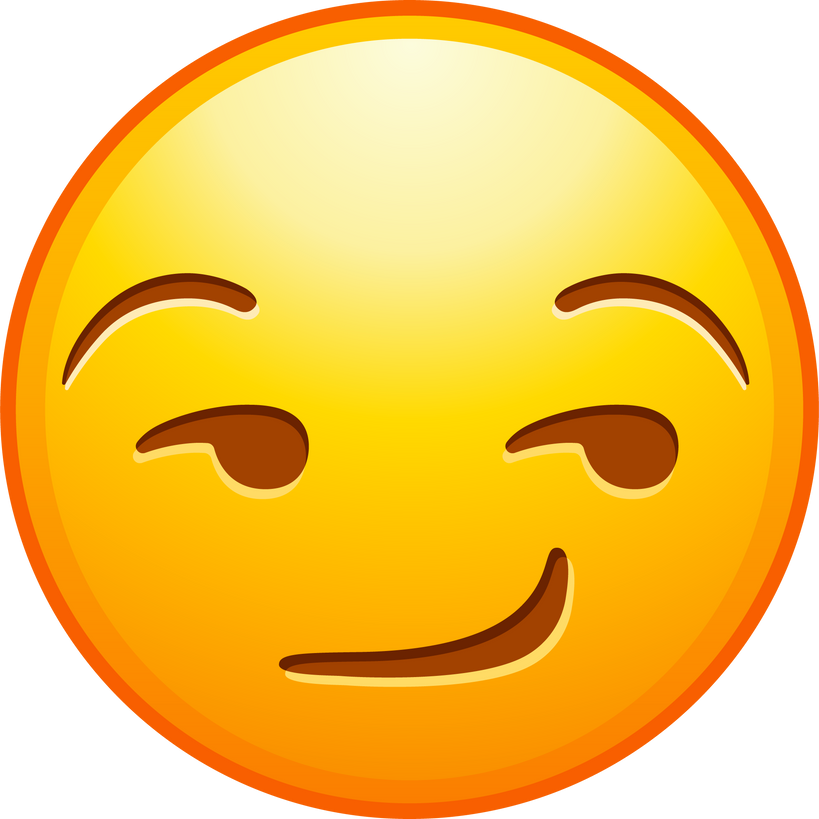 Top quality emoticon. Single emoji icon. Fun icon. Enigmatic smile emoji icon. Emoticon.